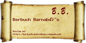 Berbuch Barnabás névjegykártya